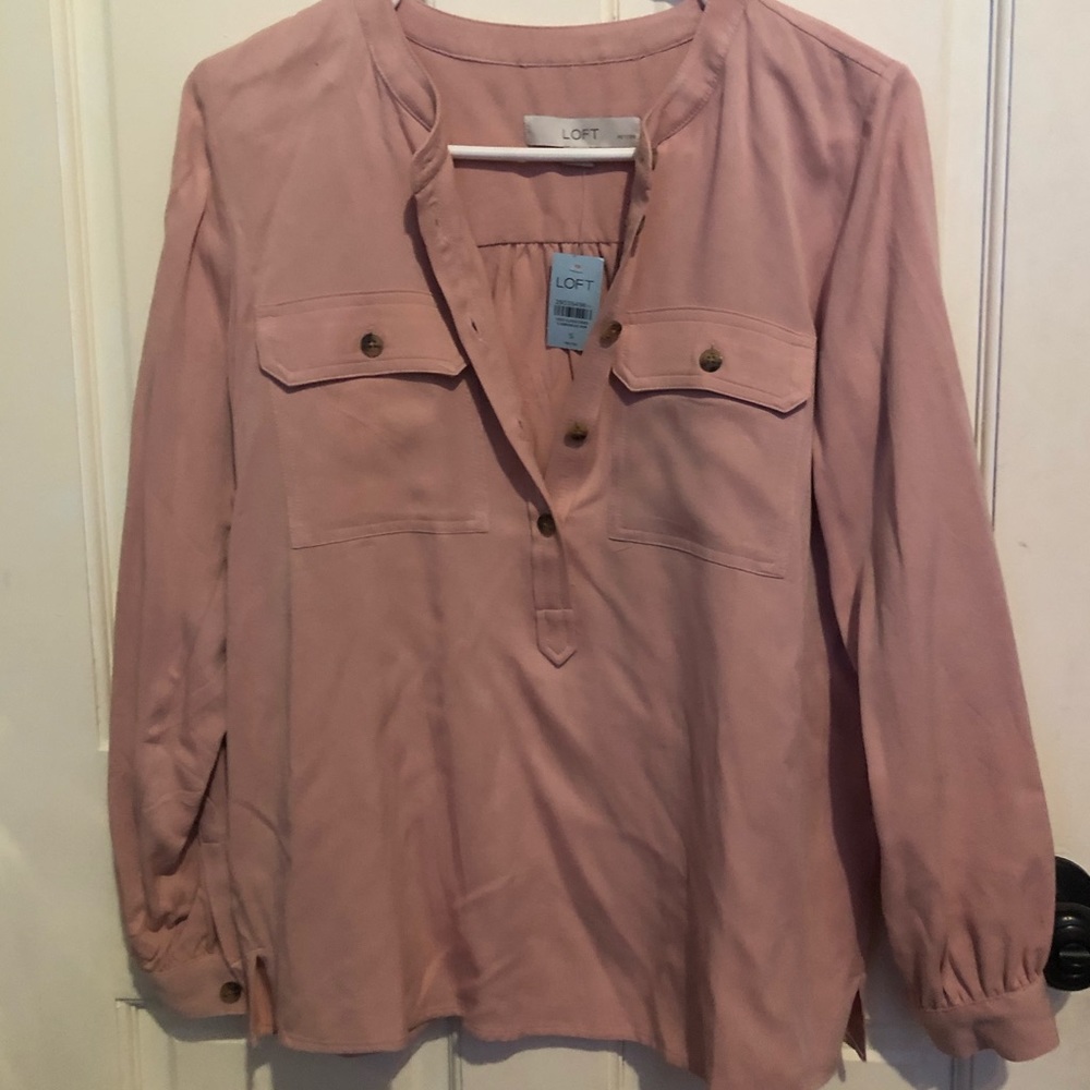 LOFT Long Sleeve Camp Shirt